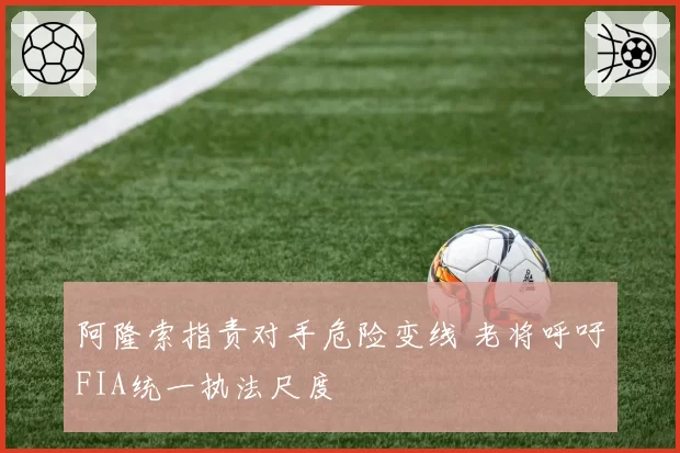 阿隆索指责对手危险变线 老将呼吁FIA统一执法尺度